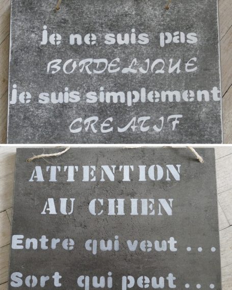 Panneau Humoriste Bois et Pochoir