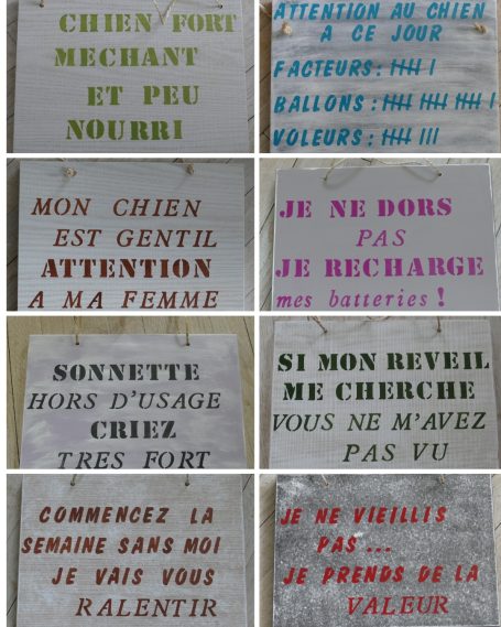 Panneau Humoriste Bois et Pochoir