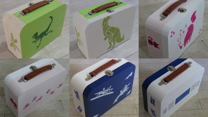 Valise en Bois et Pochoir