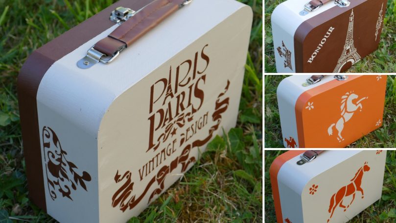 Valise en Bois et Pochoir